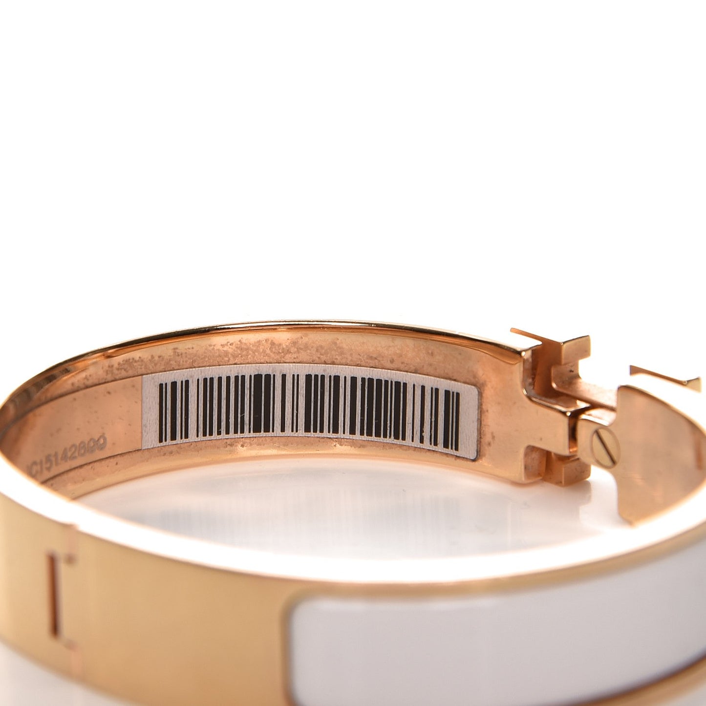 Enamel Narrow Clic Clac H Bracelet PM White