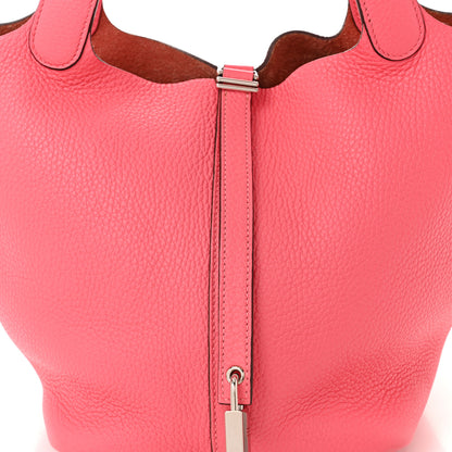 Hermes Taurillon Clemence Picotin Lock 22 MM Rose Azalee 9 of 11