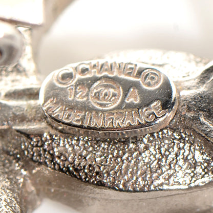 Chanel Crystal Pearl CC Drop Clip On Earrings Silver 3 of 5