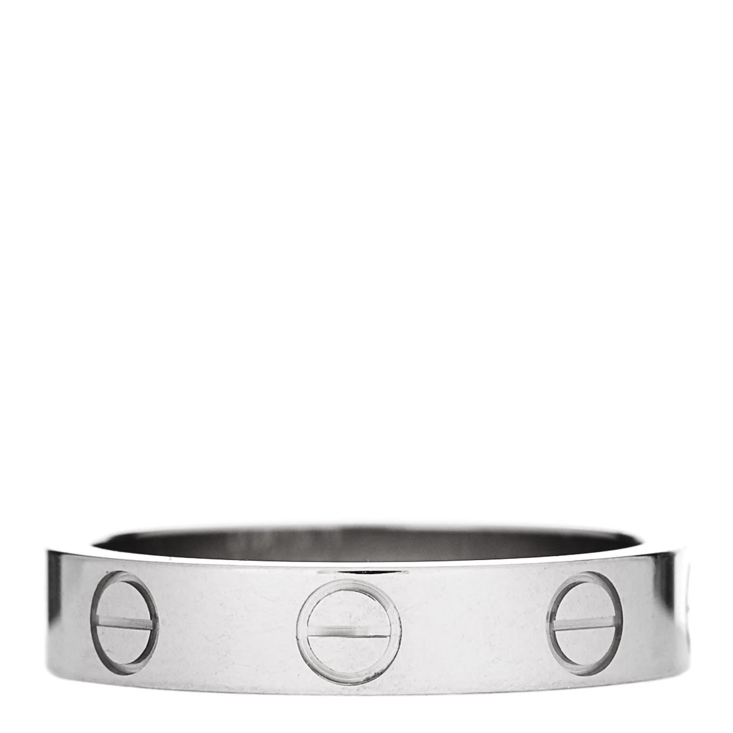 Cartier 18K White Gold 3.5mm LOVE Wedding Band Ring 49 4.75 3 of 4