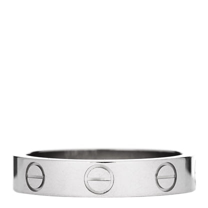 Cartier 18K White Gold 3.5mm LOVE Wedding Band Ring 49 4.75 3 of 4