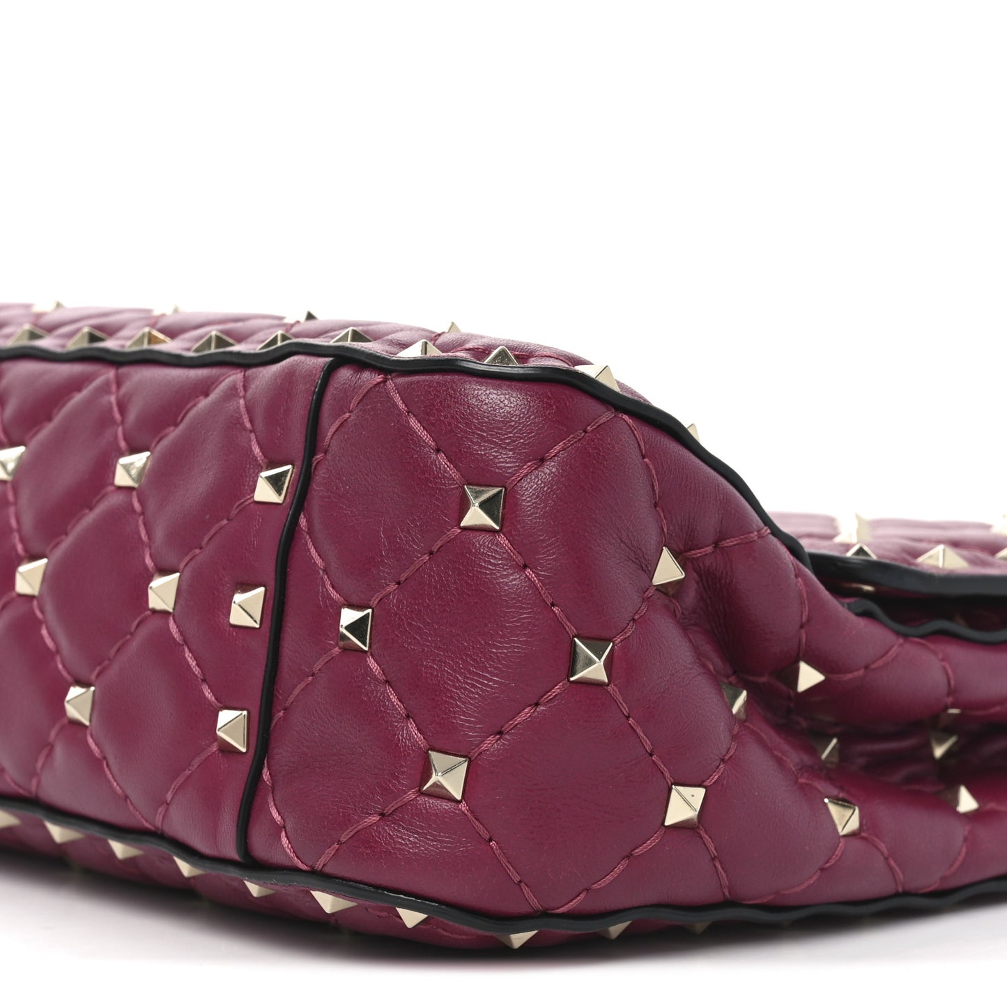Nappa Medium Rockstud Spike Shoulder Bag Camelia