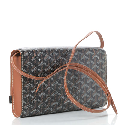 Goyard Goyardine Monte Carlo Bois Clutch With Strap Black Gold 3 of 11