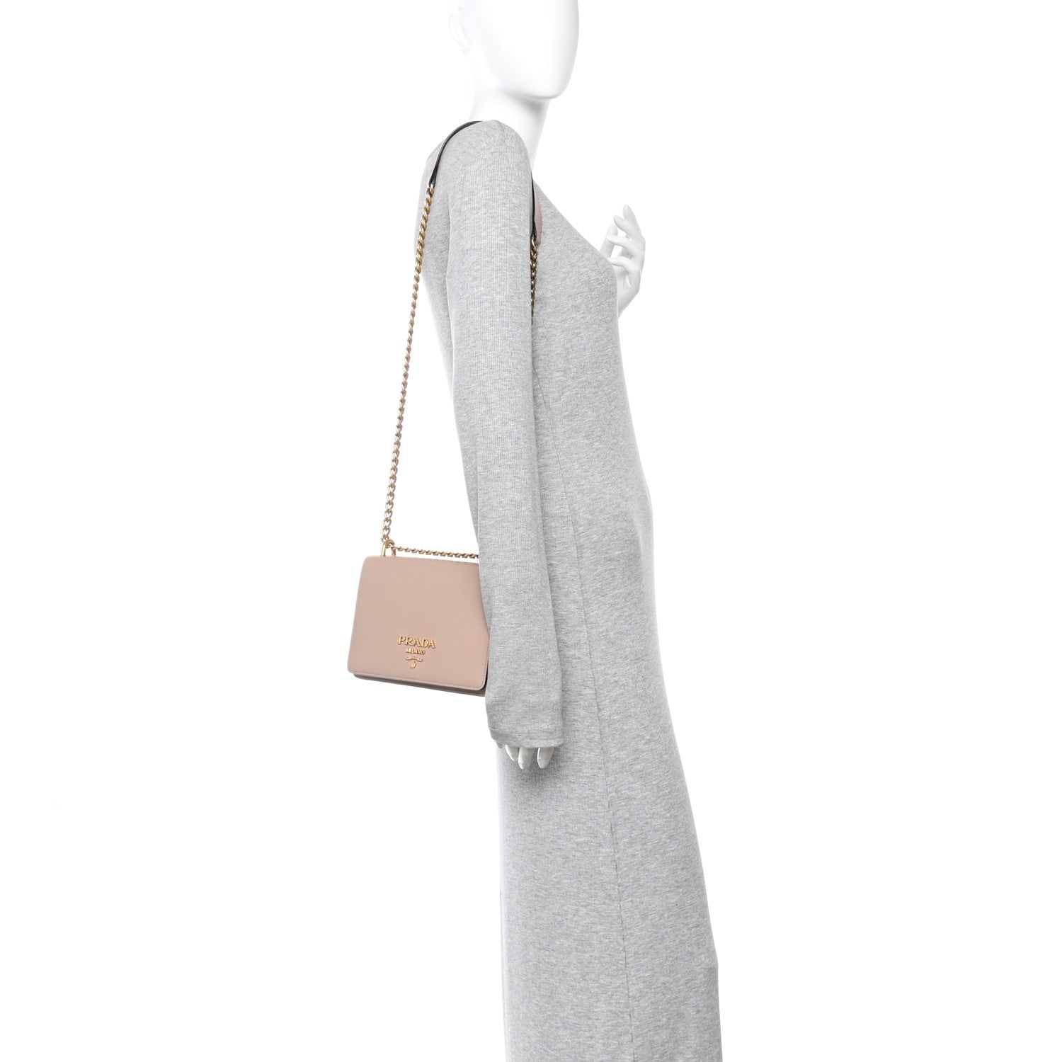 Prada Saffiano Chain Crossbody Bag Cipria 2 of 12