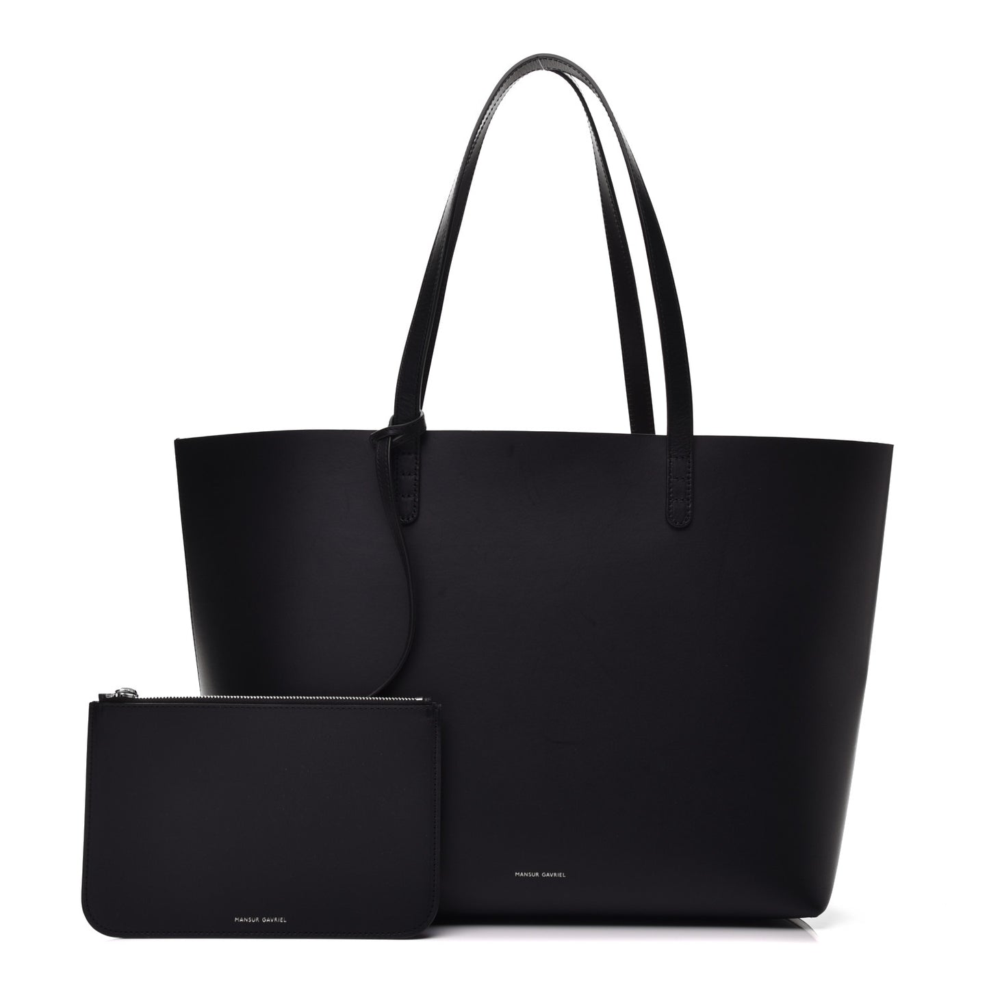 Calfskin Large Shopping Tote Black Flamma