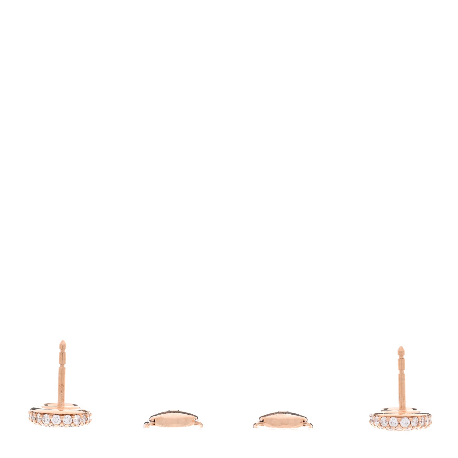 Hermes 18K Rose Gold Diamond New Farandole Earrings 3 of 5