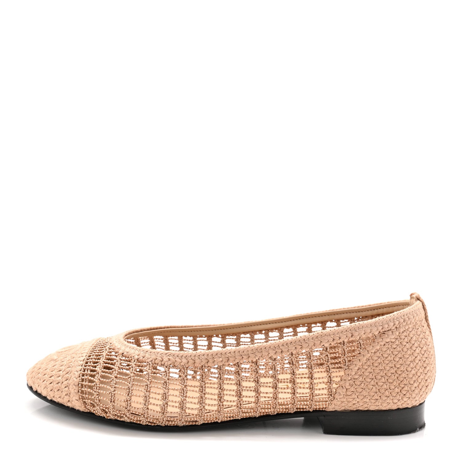 Chanel Raffia Cap Toe Ballerina Flats 38 Beige 1 of 10
