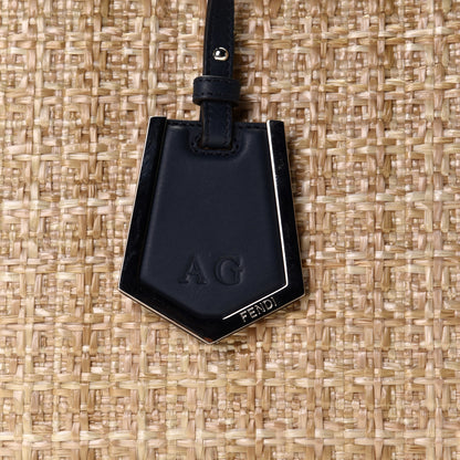 Fendi Woven Raffia Vitello Regular 2Jours Tote Natural Black 7 of 11