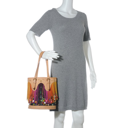 Louis Vuitton Monogram Multicolor Fringe Bucket Black 2 of 7