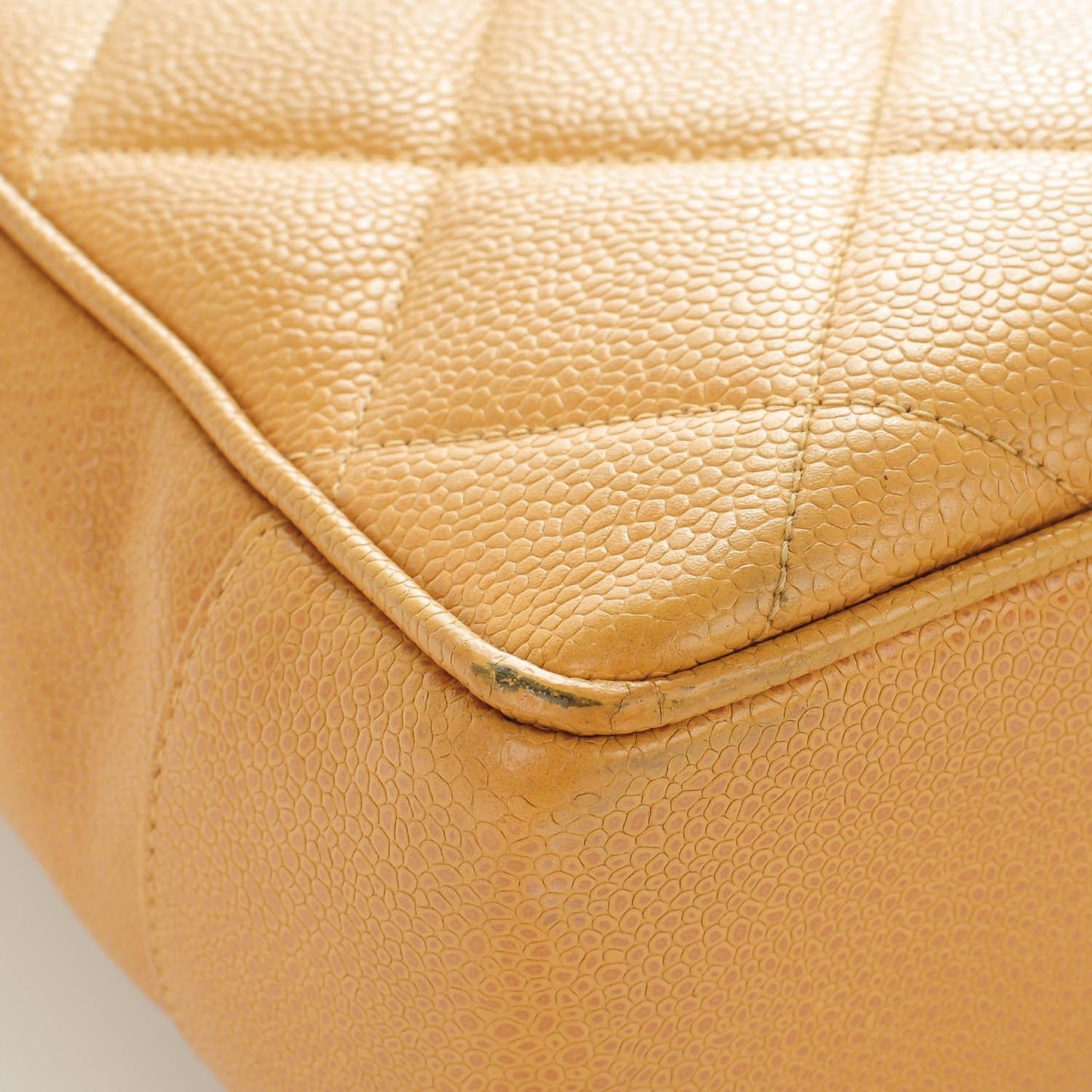 Caviar Quilted Shoulder Bag Beige