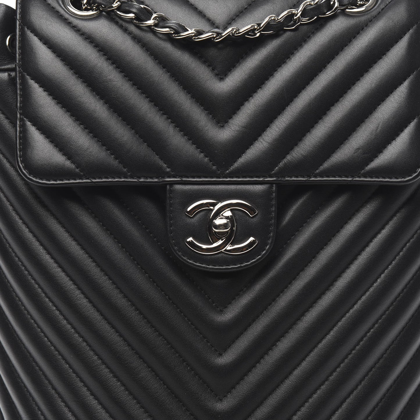 Lambskin Chevron Quilted Small Urban Spirit Backpack Black