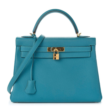 Hermes Togo Kelly Retourne 32 Turquoise 1 of 10