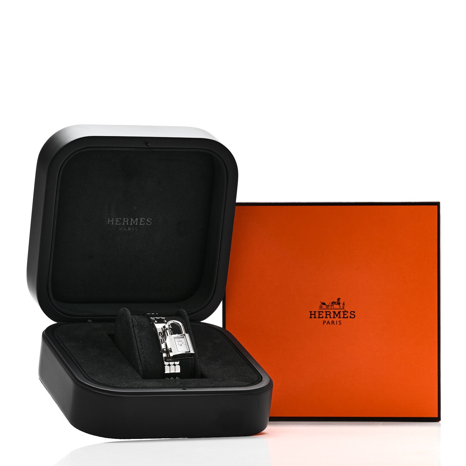 【入手困難】HERMES 純正 SS 時計ブレス メンズ レディース Hermes Stainless Steel Diamond 16mm Kelly Quartz Watch 1877947