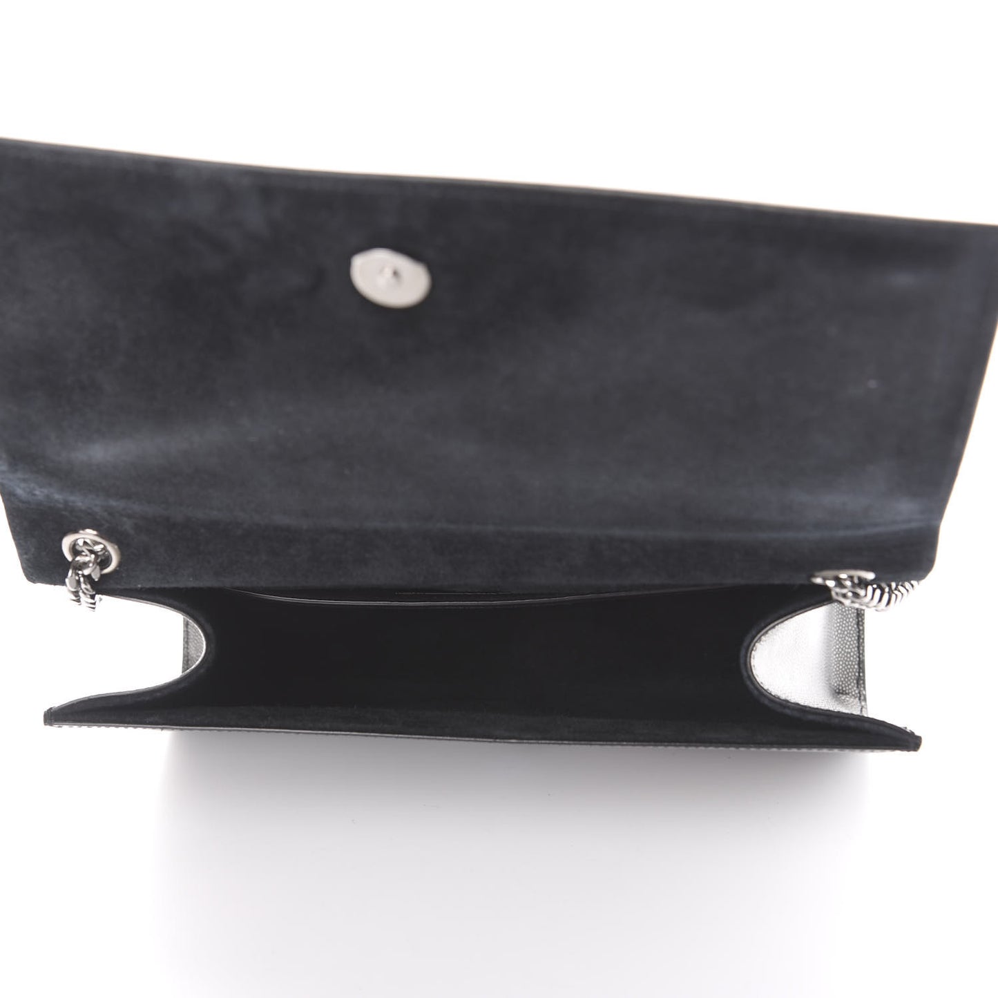 Metallic Grain De Poudre Medium Classic Monogram Kate Satchel Dark Lead