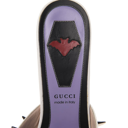 Gucci Patent GG Bow Sadie Spike Mid Heel Mules 39 White 7 of 10
