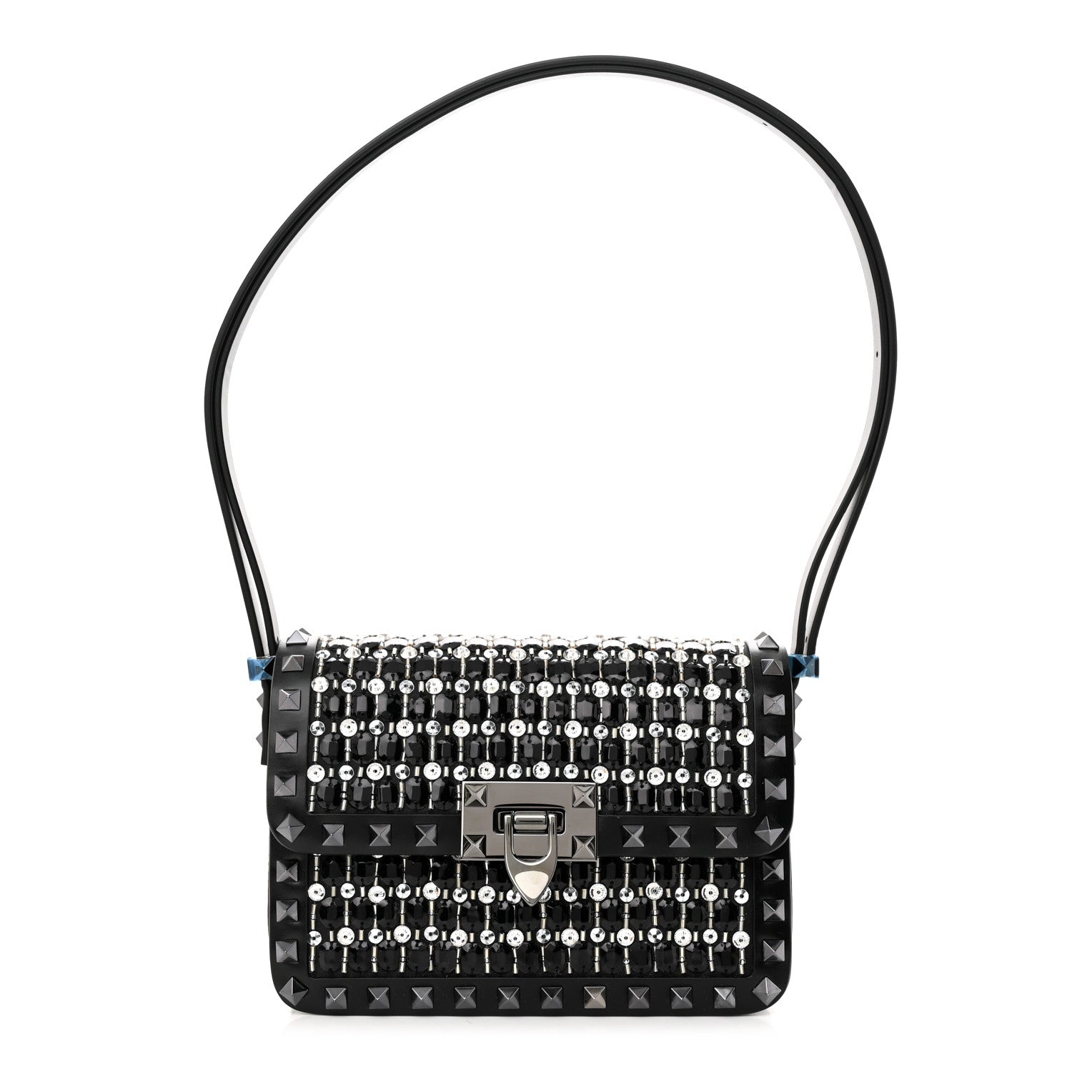 Valentino Garavani Rhinestone Small Rockstud Shoulder Bag Black 1 of 10