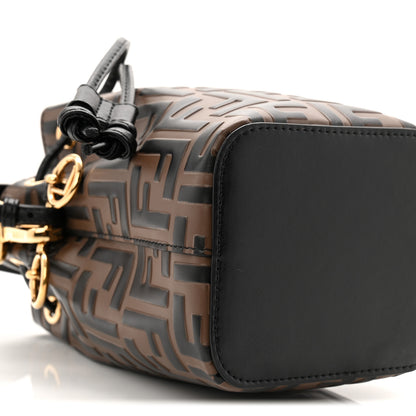 Fendi Vitello Liberty F is Fendi Bi-Color FF 1974 Embossed Mini Mon Tresor Bucket Bag Maya Black 9 of 10