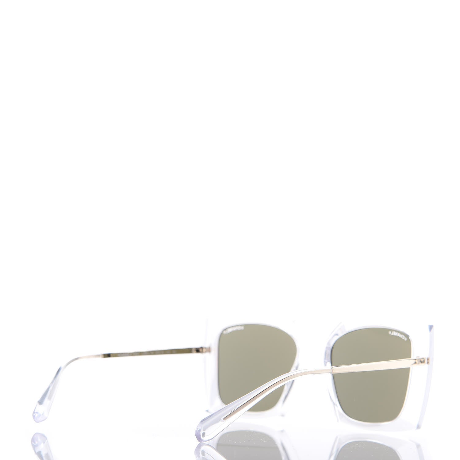 Chanel 24K Gold Mirror Square Sunglasses 6051 Transparent 4 of 7