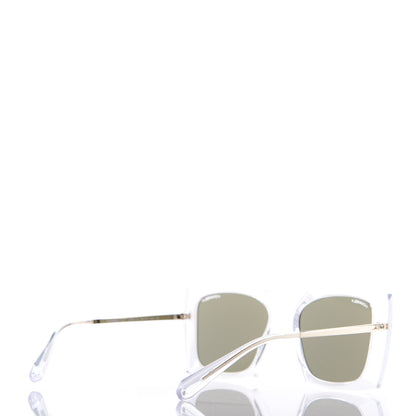 Chanel 24K Gold Mirror Square Sunglasses 6051 Transparent 4 of 7