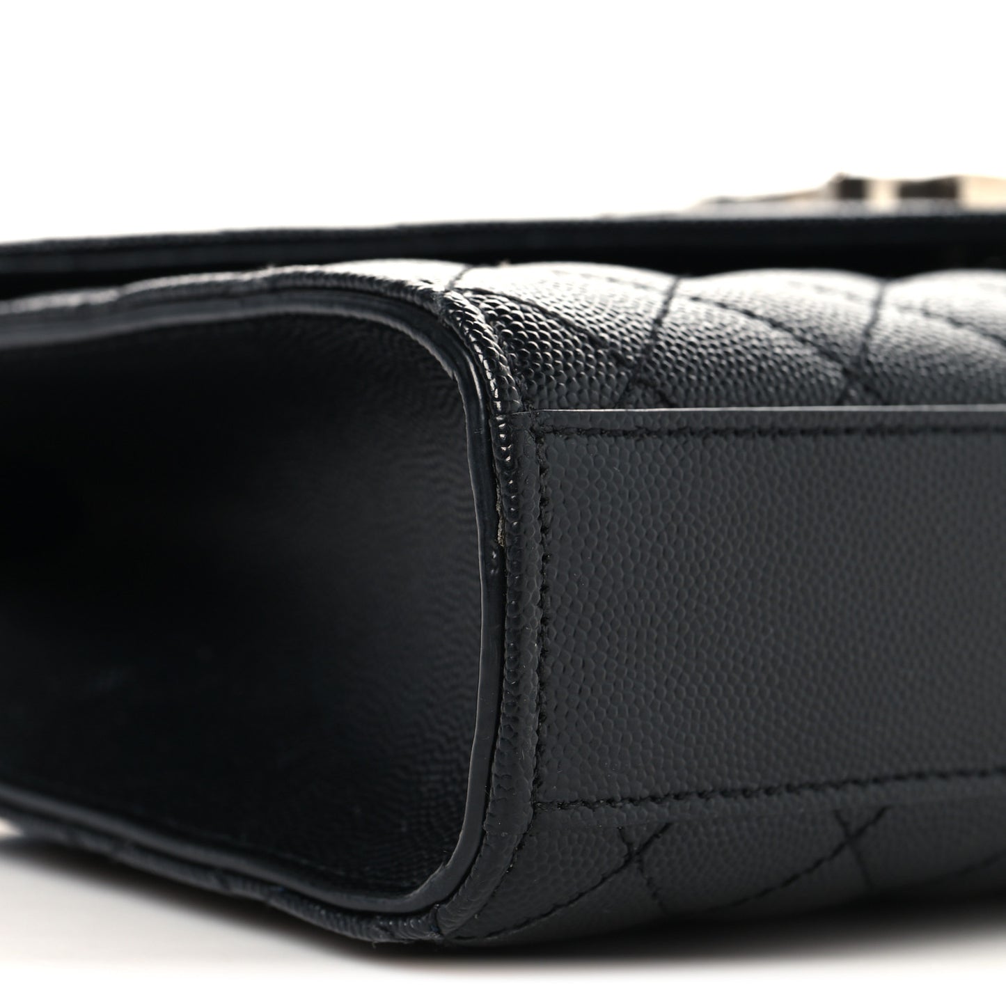 Grain De Poudre Textured Mixed Matelasse Triquilt Medium Monogram Satchel Black