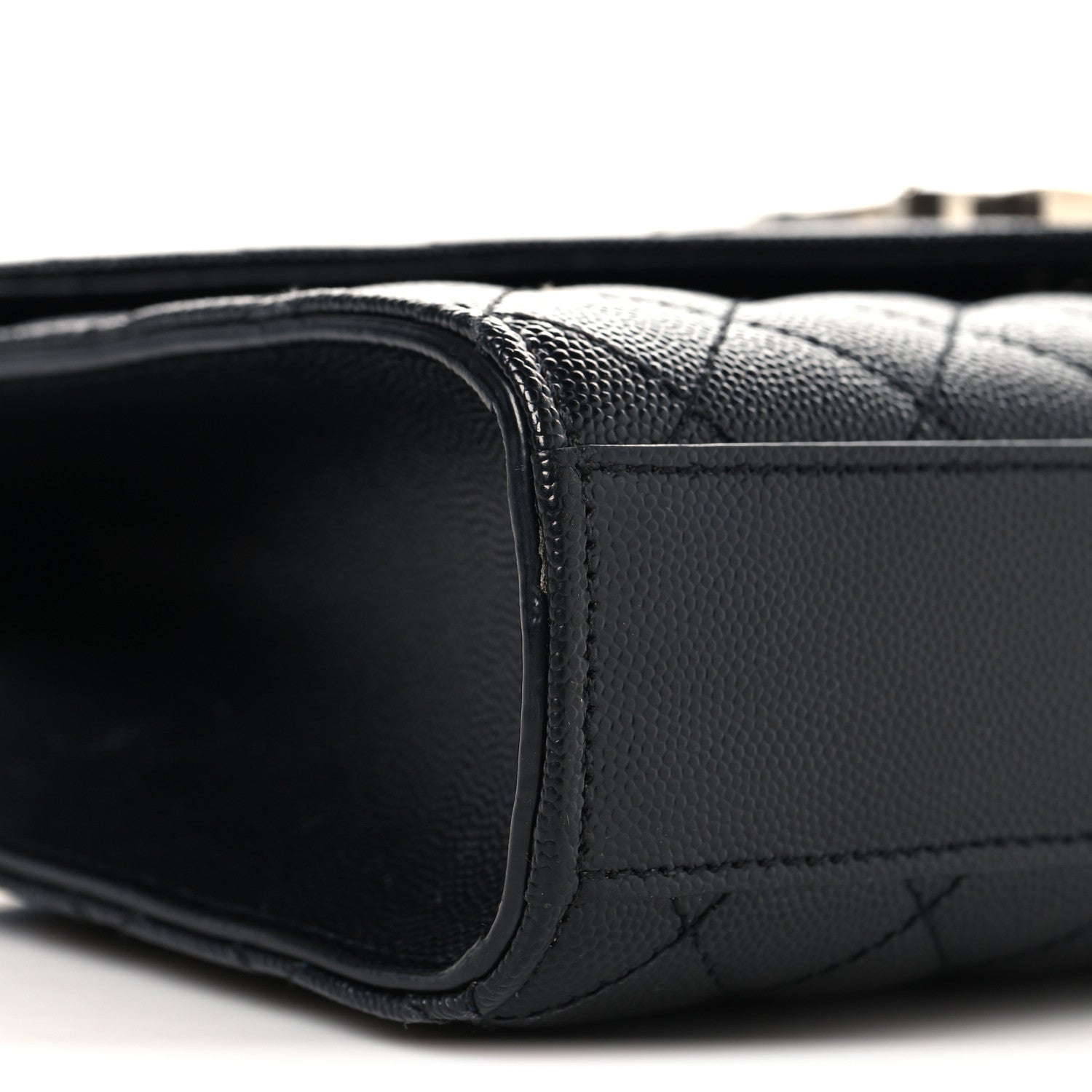 Saint Laurent Grain De Poudre Textured Mixed Matelasse Triquilt Medium Monogram Satchel Black 9 of 10