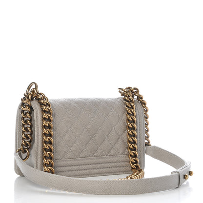 Chanel Caviar Quilted Small Boy Flap Light Grey 3 of 8