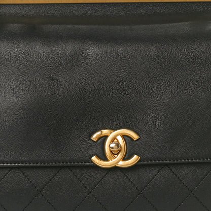 Chanel Lambskin Stitched Medium Coco Luxe Handle Flap Black 8 of 12
