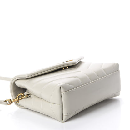 Saint Laurent Calfskin Y Quilted Monogram Toy Loulou Crossbody Bag Ivory 4 of 11