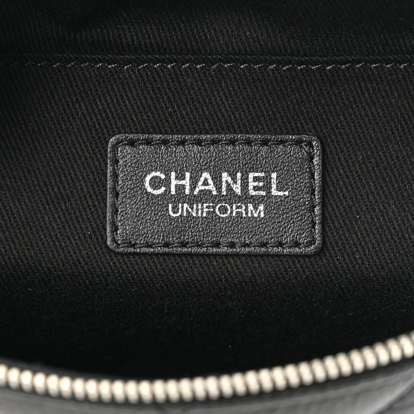 Grained Calfskin Quilted Waist Belt Bag Black