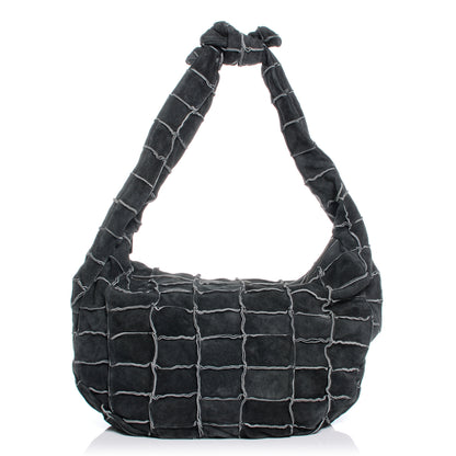 Chanel Suede Patchwork Hobo Charcoal Grey 1 of 9