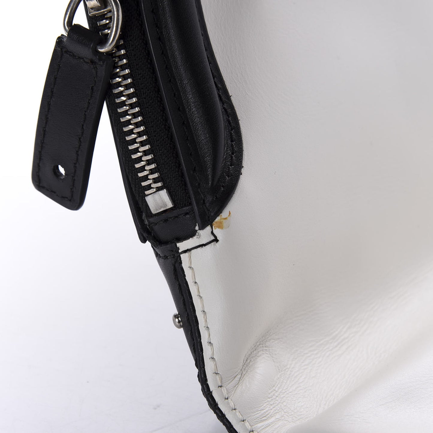 Calfskin Studded Padlock Skull Clutch Black