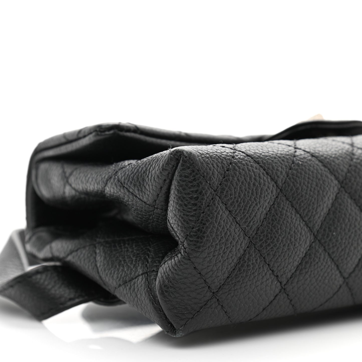 Grained Calfskin Quilted 2.55 Reissue Flap Belt Bag Clutch Black
