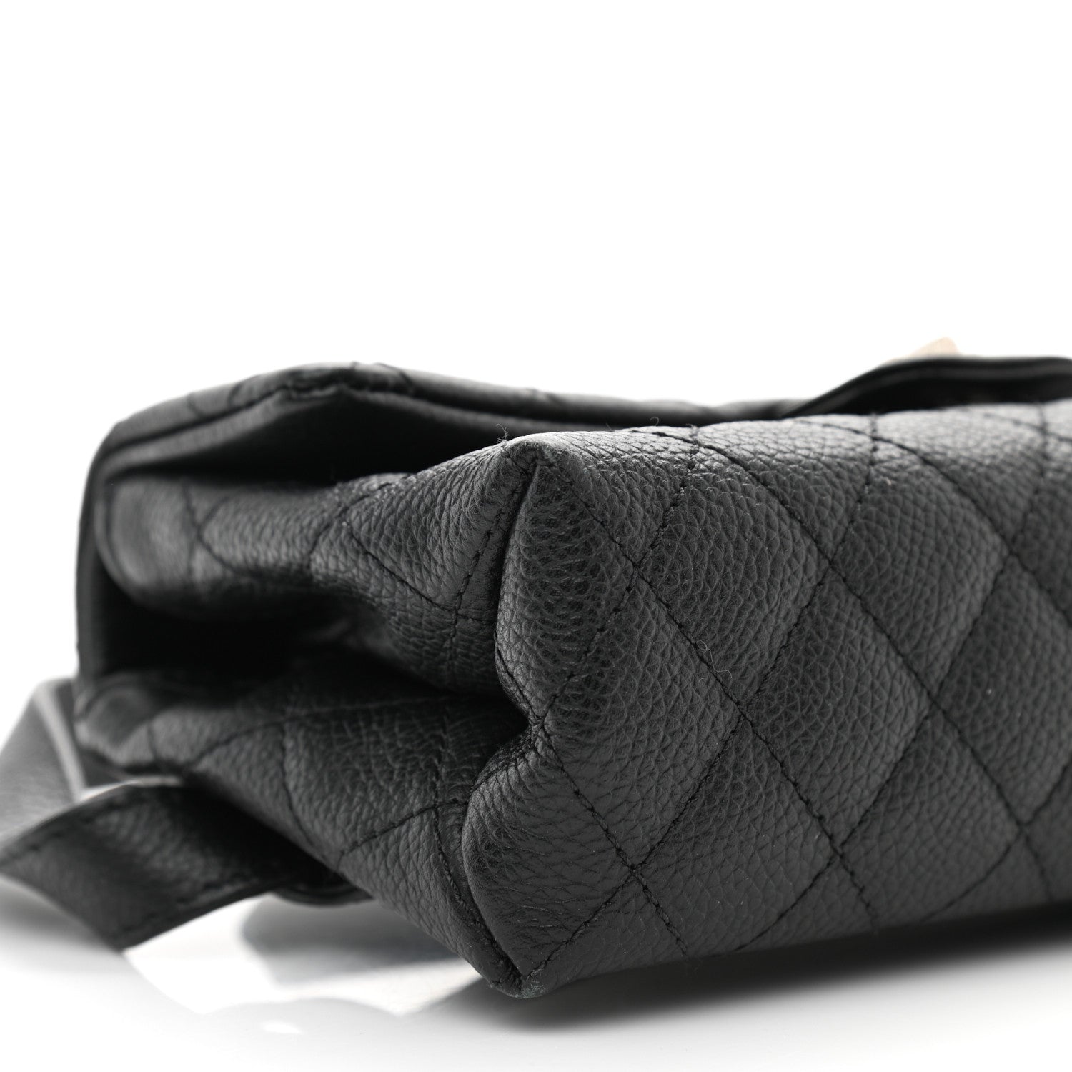 Chanel Grained Calfskin Quilted 2.55 Reissue Flap Belt Bag Clutch Black 9 of 10