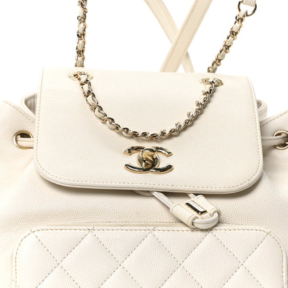 Chanel Caviar Quilted Business Affinity Backpack White 8 of 10