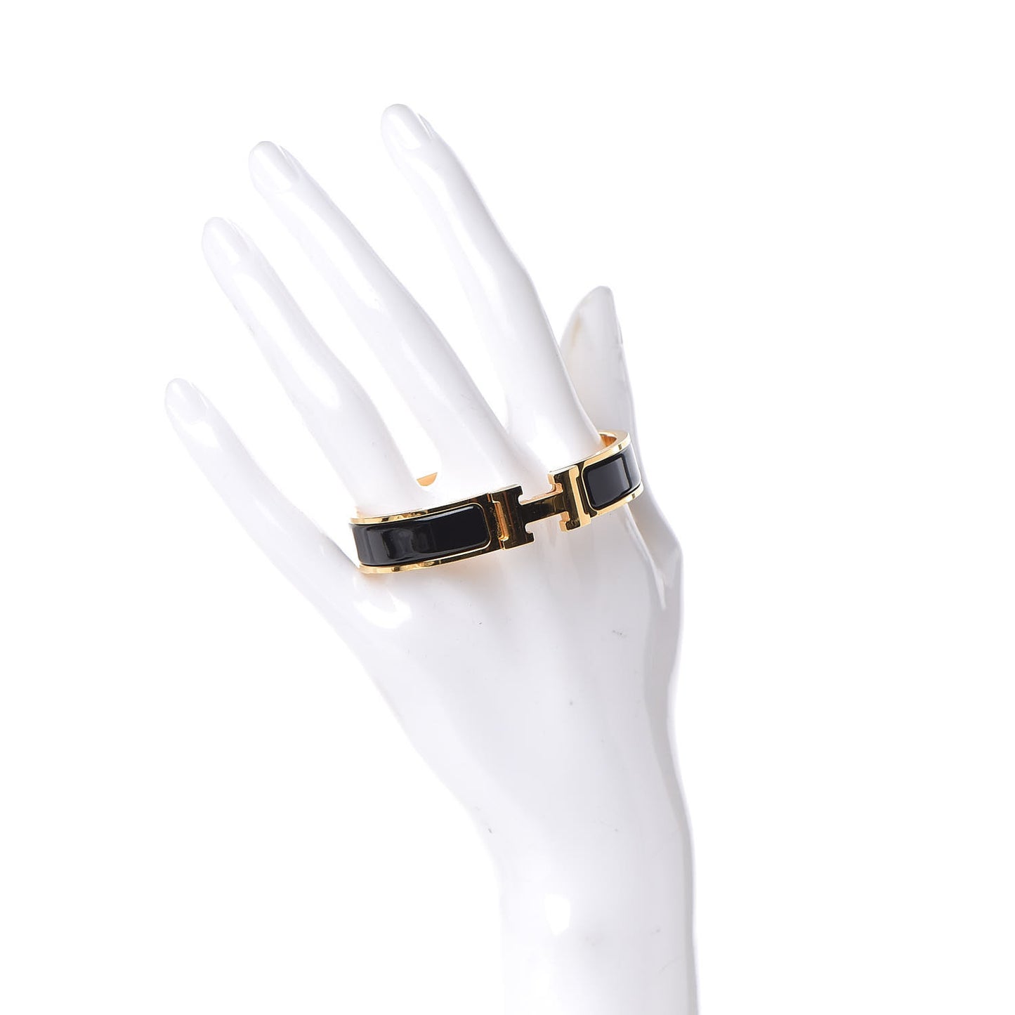 Enamel Narrow Clic Clac H Bracelet PM Black