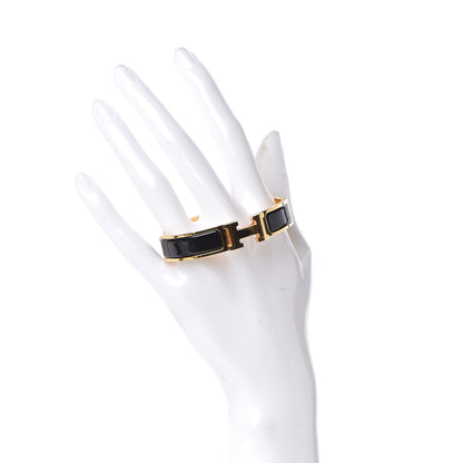 Hermes Enamel Narrow Clic Clac H Bracelet PM Black 2 of 5