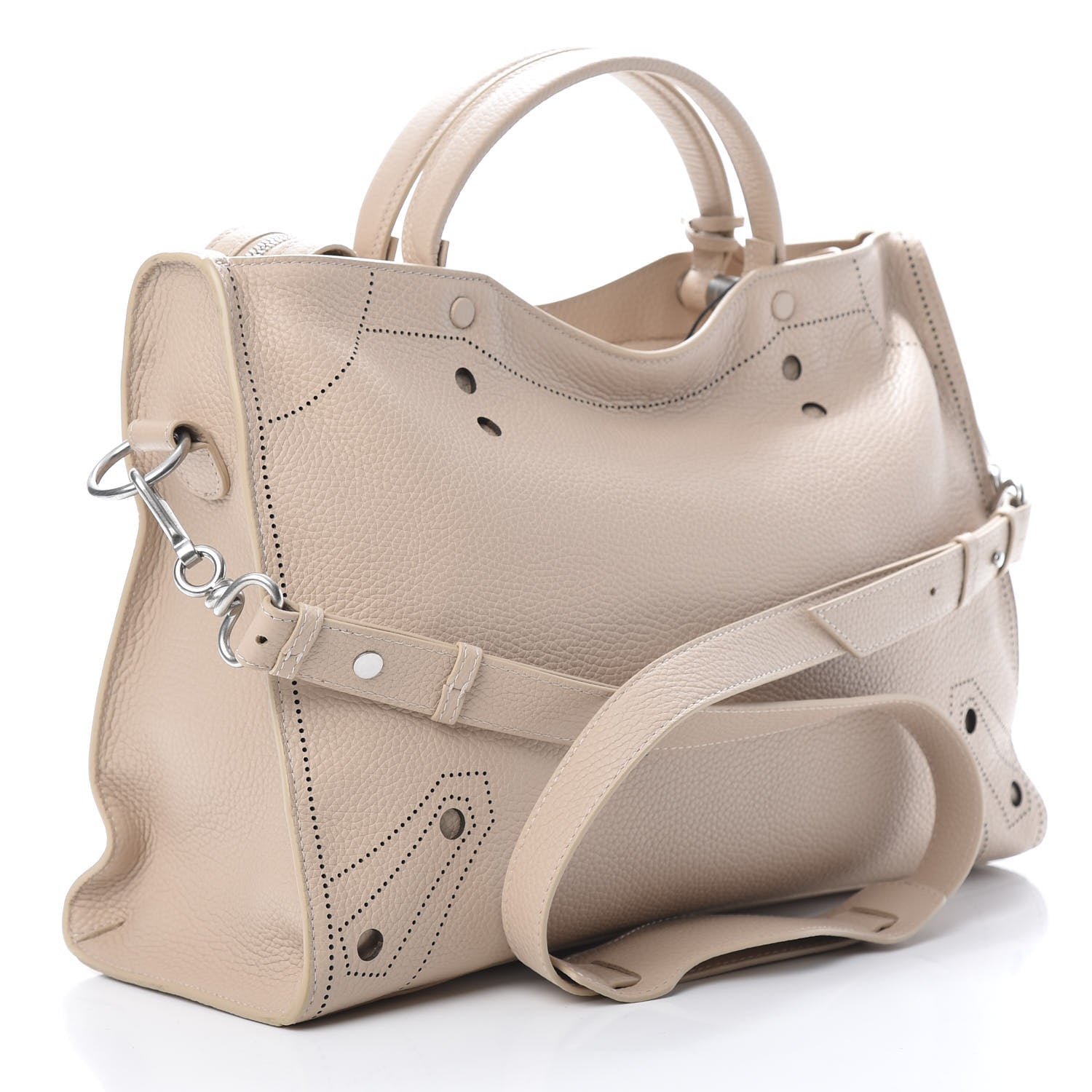 Balenciaga Veau Grana Perforated Blackout Hardware City Beige Poudre 4 of 11
