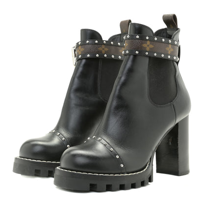 Louis Vuitton Calfskin Monogram Star Trail Chelsea Ankle Boots 38.5 Black 2 of 17