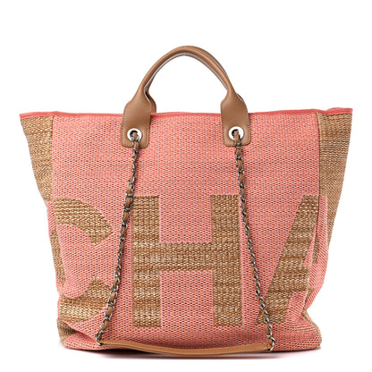 Chanel Mixed Fibers Large Shopping Bag Pink Beige 1 of 15