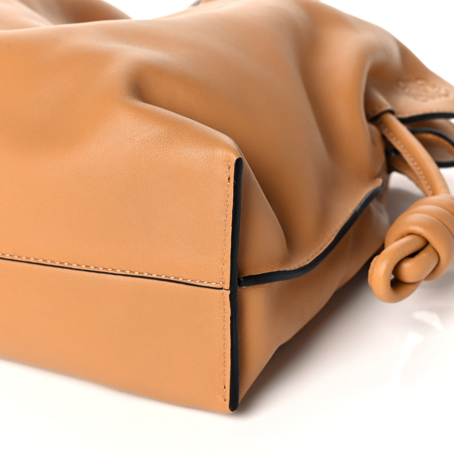 Calfskin Mini Flamenco Knot Clutch Warm Desert