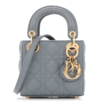 Christian Dior Lambskin Cannage Micro Lady Dior Cloud Gray 1 of 10
