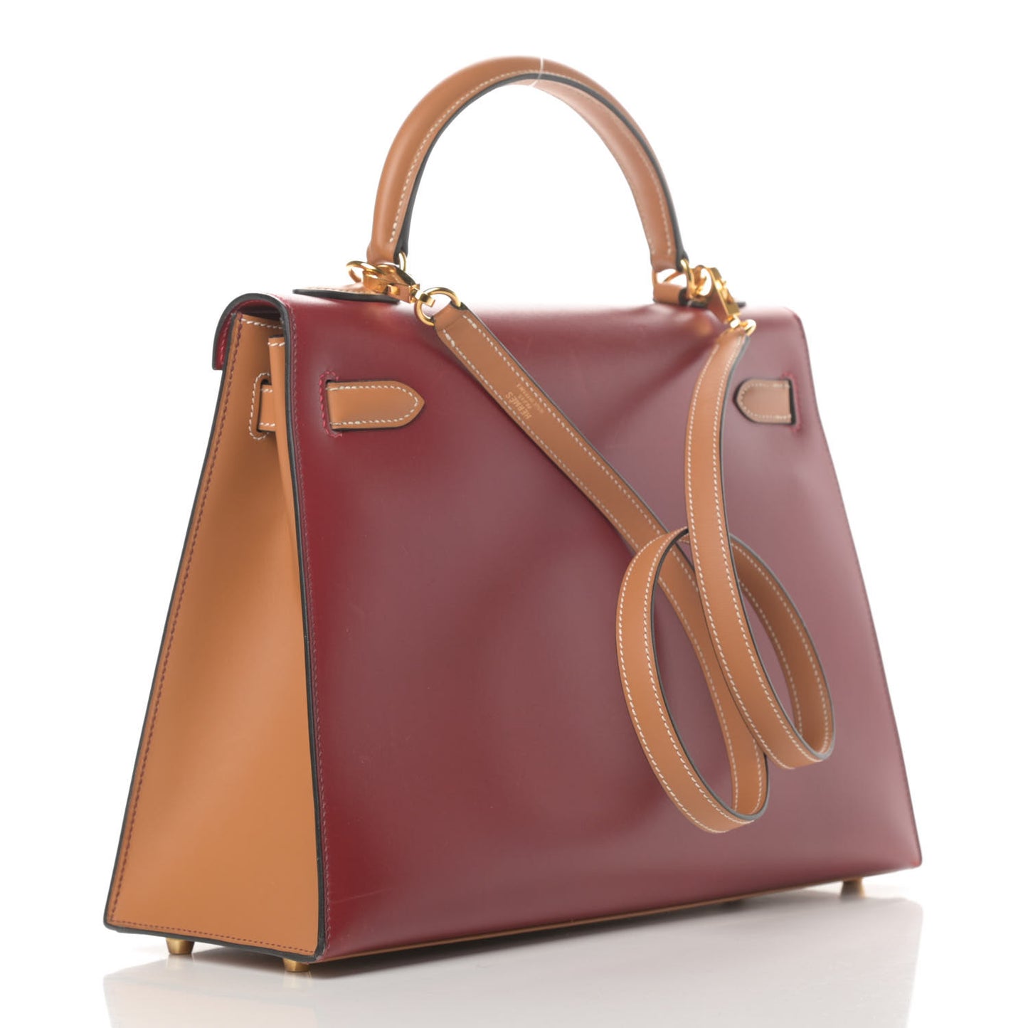 Box Chamonix Kelly Bi-Color Sellier 32 Rouge H Gold