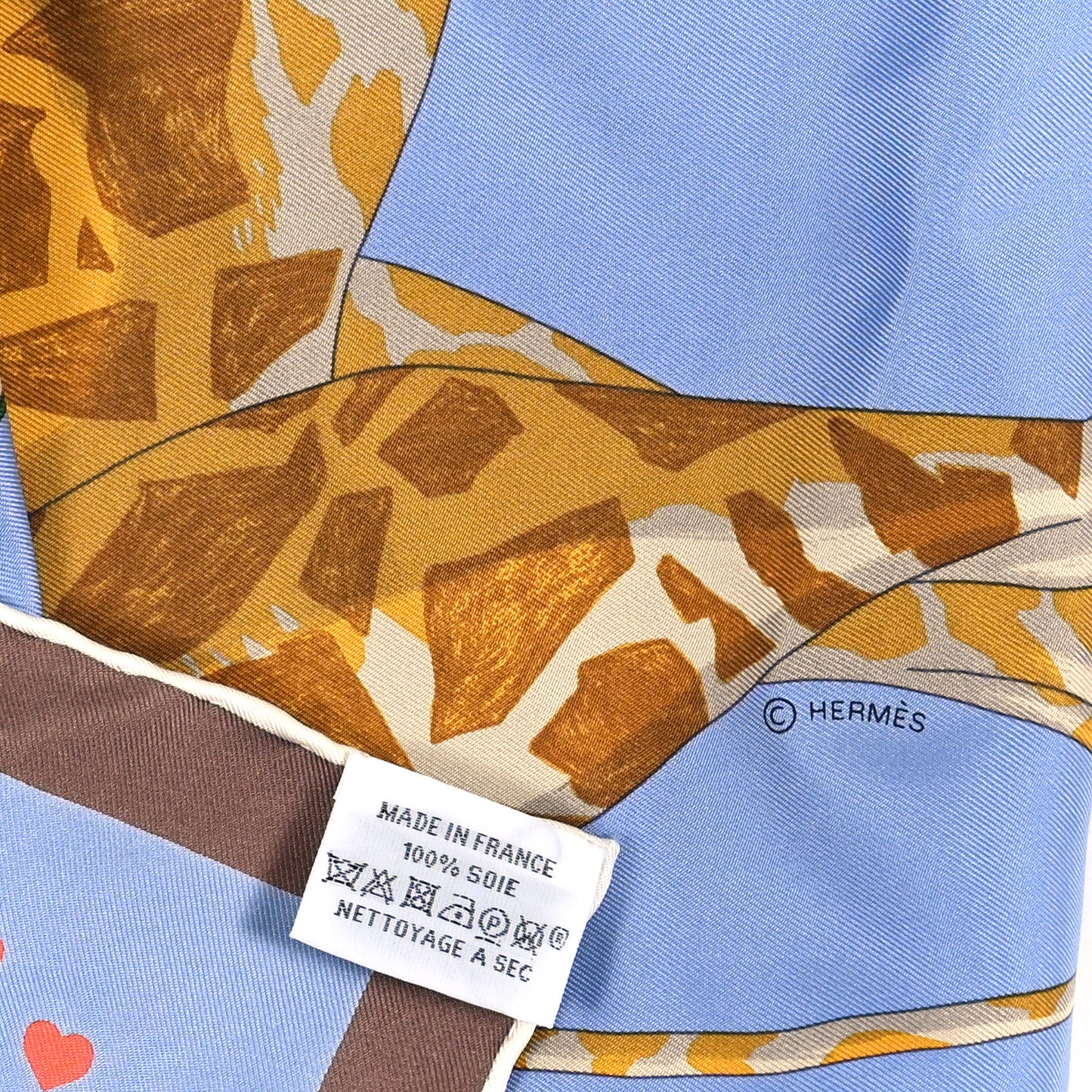 Silk Story Scarf 90 Bleu Lavande Vert