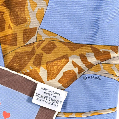 Hermes Silk Story Scarf 90 Bleu Lavande Vert 3 of 3