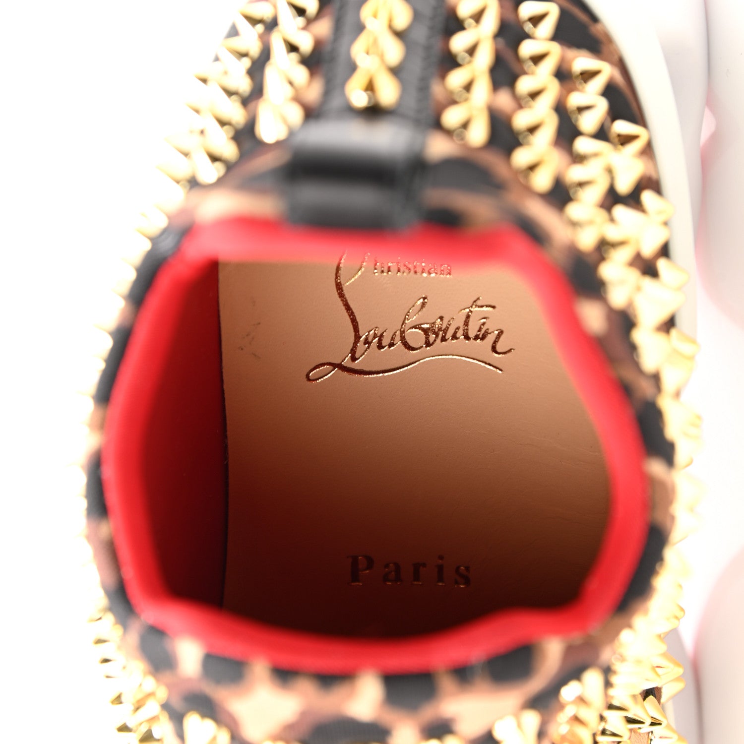 Christian Louboutin Neoprene Leopard Spike Sock Donna Flat