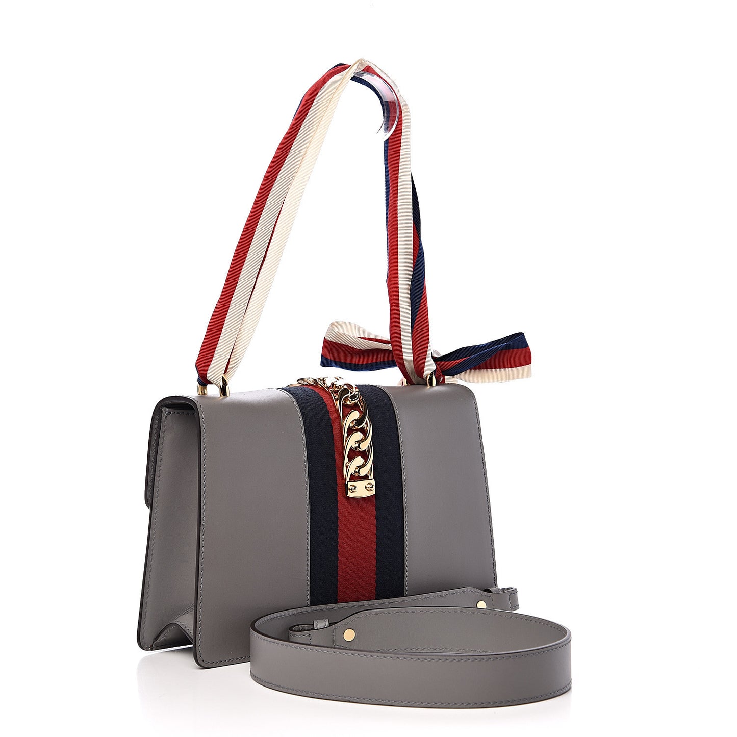 Calfskin Small Sylvie Shoulder Bag Deep Grey
