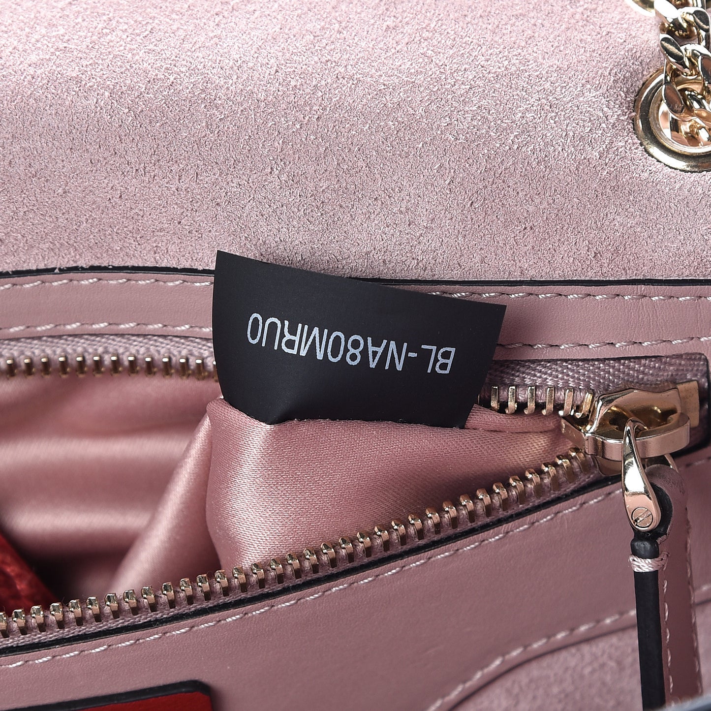 Vitello Groumette Small Rockstud Demilune Shoulder Bag Lipstick