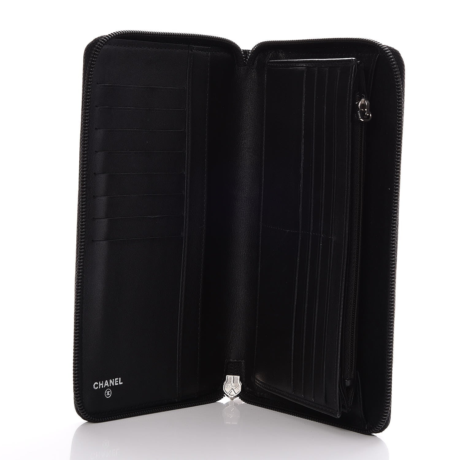 Chanel Caviar Large Timeless CC Zip Around Organizer Wallet Black 5 of 9