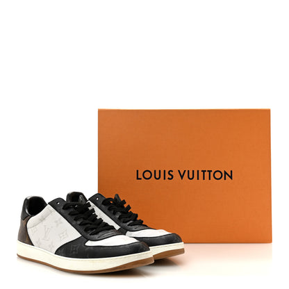 Louis Vuitton Calfskin Monogram Mens Rivoli Sneakers 9 White Black 13 of 13