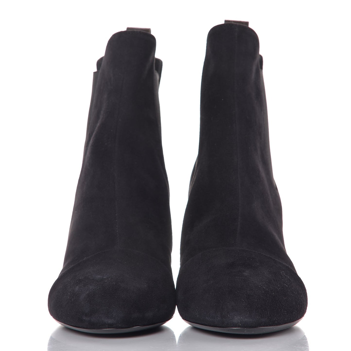 Suede Monogram Uniformes Cap Toe Chelsea 75mm Ankle Boots 41 Black
